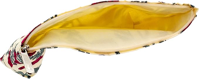 Flat Makeup Bag for Women,Zipper Cosmetic Pouch for Purse,Poppy Beige