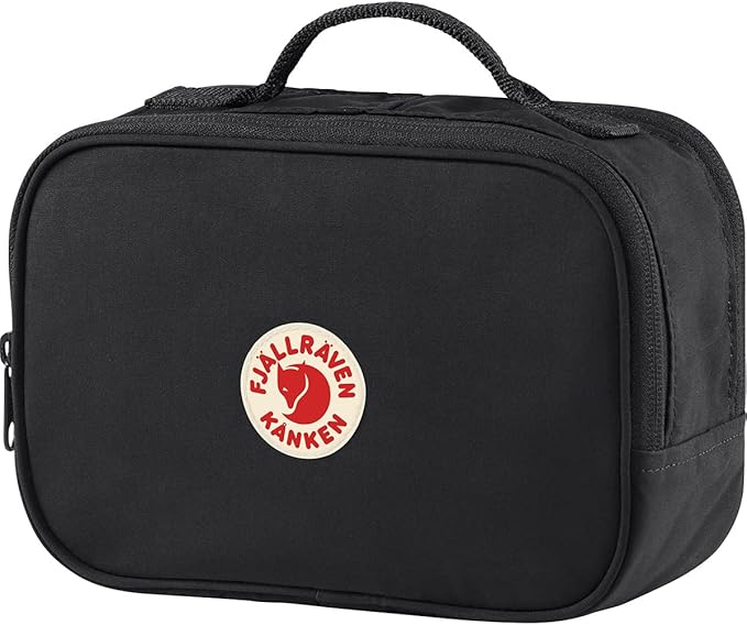 Fjällräven Kanken Toiletry Bag - Strong, Reinforced, Durable Fabric, Organized Storage - Travel, Black, One Size