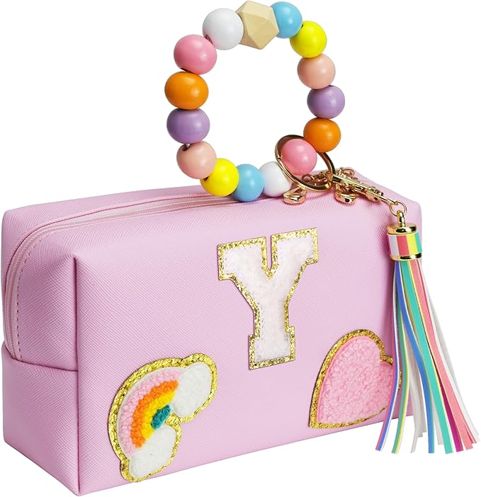 Elilier Personalized Bags, Cute Makeup Pouch, PU Leather Cosmetic Bag