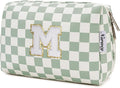 Narwey Initial Makeup Bag, Graduation Gifts for Teen Girls kids Tween, Trendy Stuff 6-18 Years Old, Personalized Monagram Travel Cosmetic Bag, Birthday Teacher Bridesmaid Mom Gifts for Women (M)
