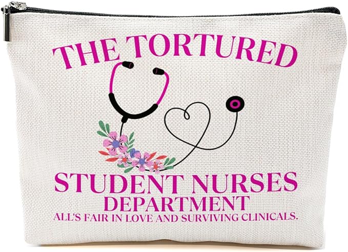 BQXH Nurse Practitioner Gifts Makeup Bag, Nurse Accessories Cosmetic Bag, Nursing Travel Organizer Zipper Pouch Thank You Nurses Week Gifts for Women Registered Nurses Physician Assistant, Blue