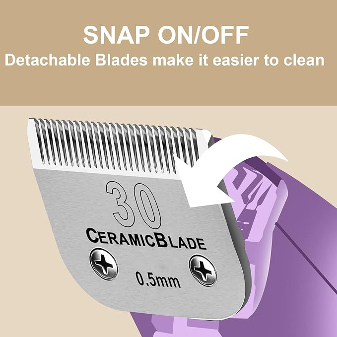 30# Dog Blade Set Compatible with Andis/Oster A5,Wahl KM10 Series Clipper