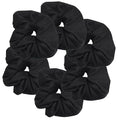 Motique Accessories Large Scrunchies for Women, Pack of 6, Black