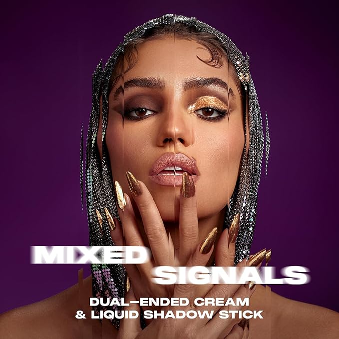 Morphe Mixed Signals Dual-Ended Eyeshadow Stick - Cream Eyeshadow Pigment & Chrome Liquid Flakes for Bold, Layered Eye Makeup Looks - Forever/Fling (0.96 oz)