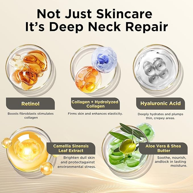 Firming Neck Cream for tightening and firming,Retinol,Collagen & Hyaluronic Acid Cream-Anti-Aging Face Moisturizer for Face,Wrinkle Smoother for Women & Men, FQ-260226