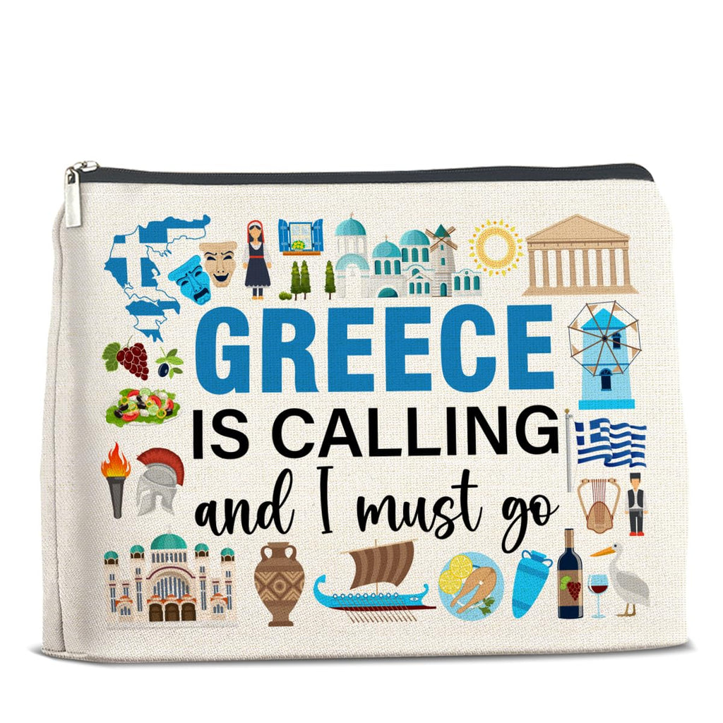 UPNEGE Greece Travel Gifts Makeup Bag Souvenir for Women Friends Traveler