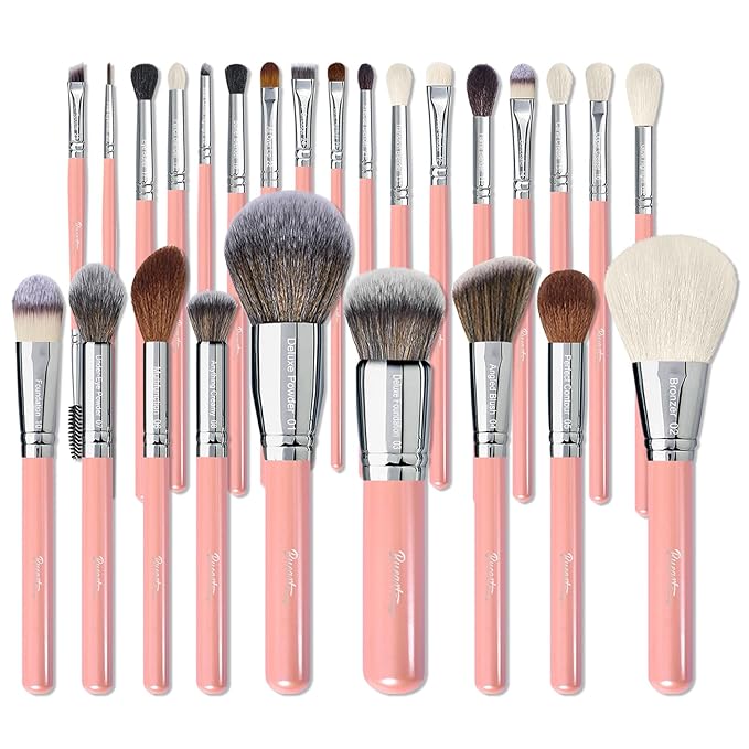 Bueart Design 26Pcs Professiona Makeup Brushes Set Real Natural Goat Hair