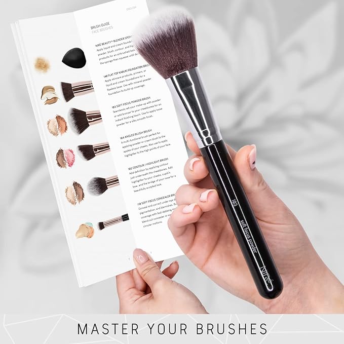 Niré Beauty Foundation & Concealer Makeup Brush Set, 15 Piece, Silver