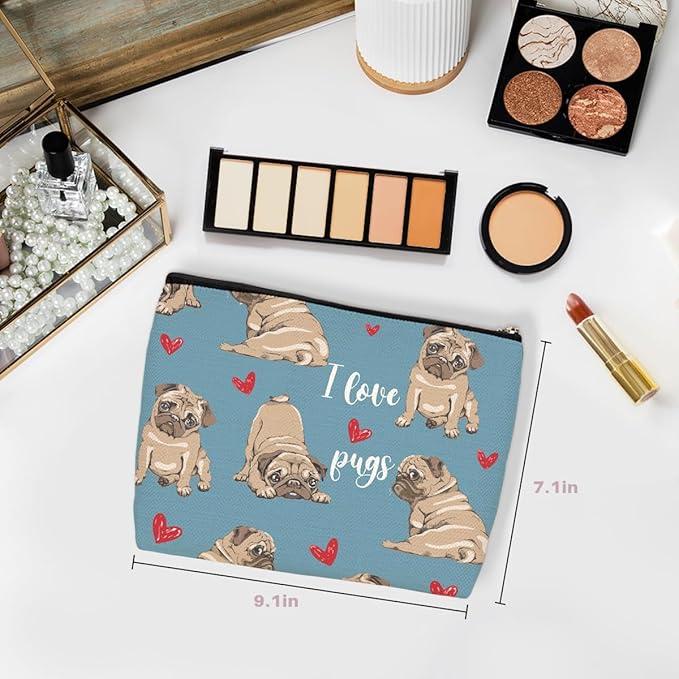 Wenboco Cute Dog Makeup Bag, Travel Makeup Case Cosmetic Bags for Women