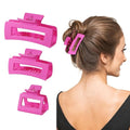 Shinowa 3 Pack Hair Claw Clips, Square Claw Hair Clips for Women Girls