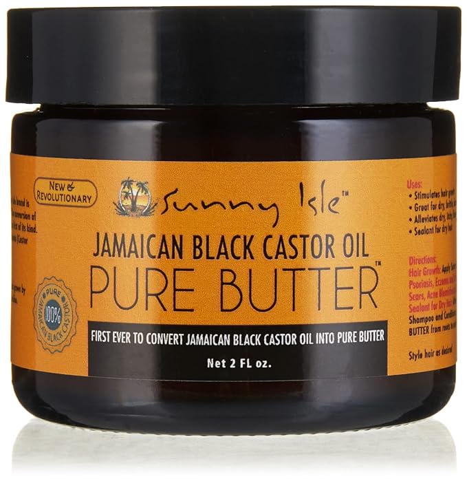 Sunny Isle Jamaican Black Castor Oil Pure Butter - Nourishing, Organic, Natural - 2 oz