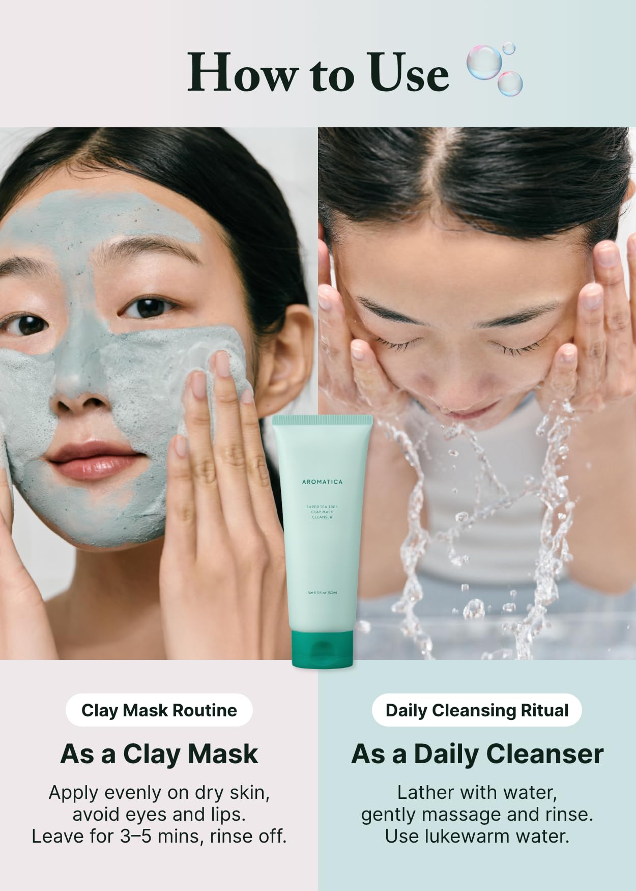 AROMATICA Super Tea Tree Clay Mask Cleanser (5.0 fl oz)