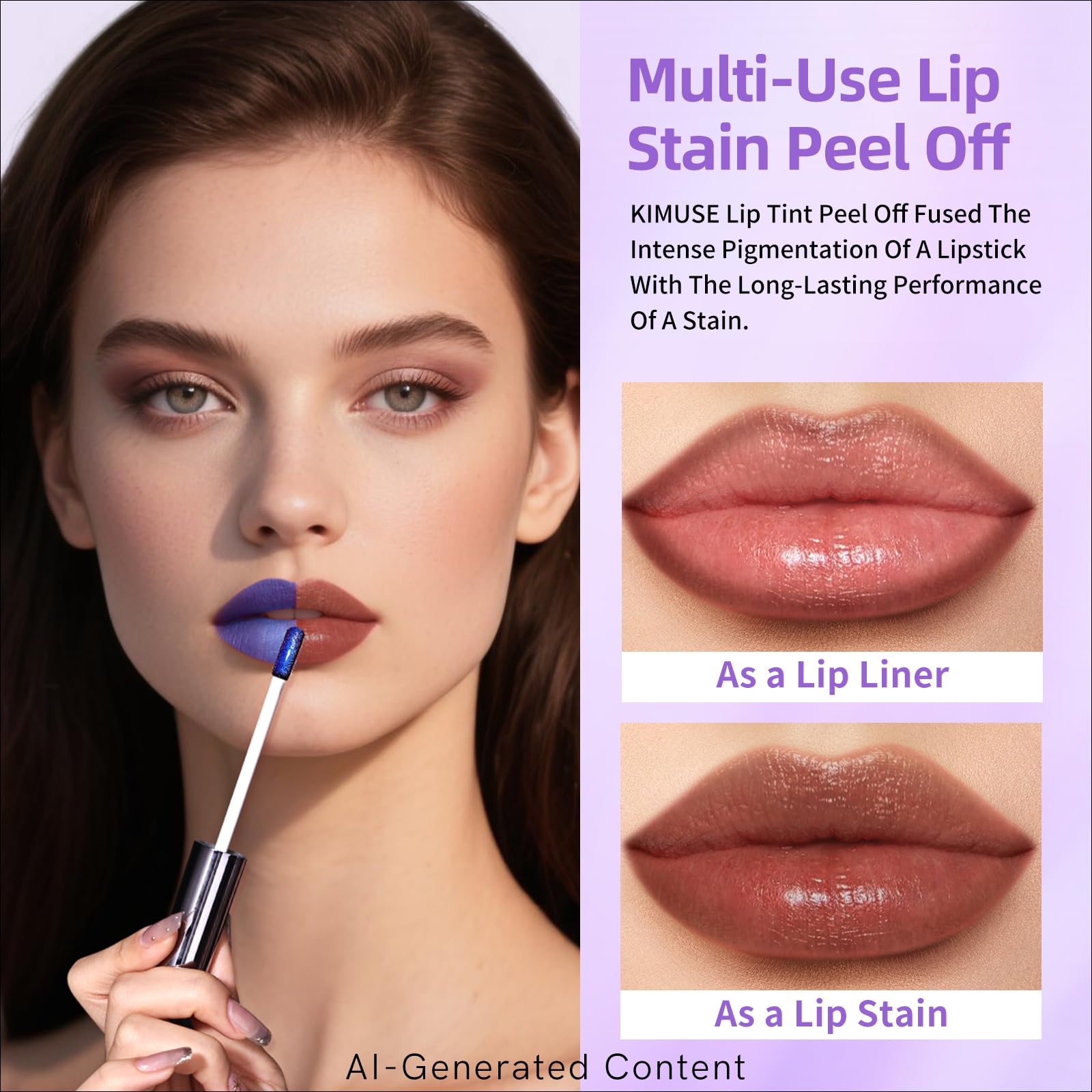 KIMUSE 5 Colors Lip Stain Masque - Long-Lasting Waterproof Lip Tint, Smudge-Proof Matte Lip Stains for All-Day Wear, Transfer-Resistant Lip Makeup