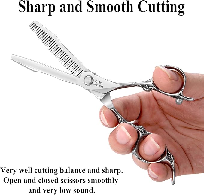JASON Hair Thinning Scissors Shears - 6" 30-Tooth Barber Cutting Scissor