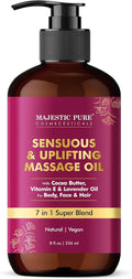 Majestic Pure Cocoa Mint Massage Oil, Cooling Scented Blend, 8 Fl Oz