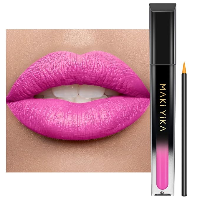 MAKI YIKA Pink Lipstick Matte Liquid for Women Color Stay Long Lasting Lipsticks