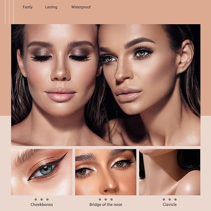 MooGlamor Colorful Shimmer Eyeshadow Eye Shadow Sticks Set (Type B 8 Pcs)