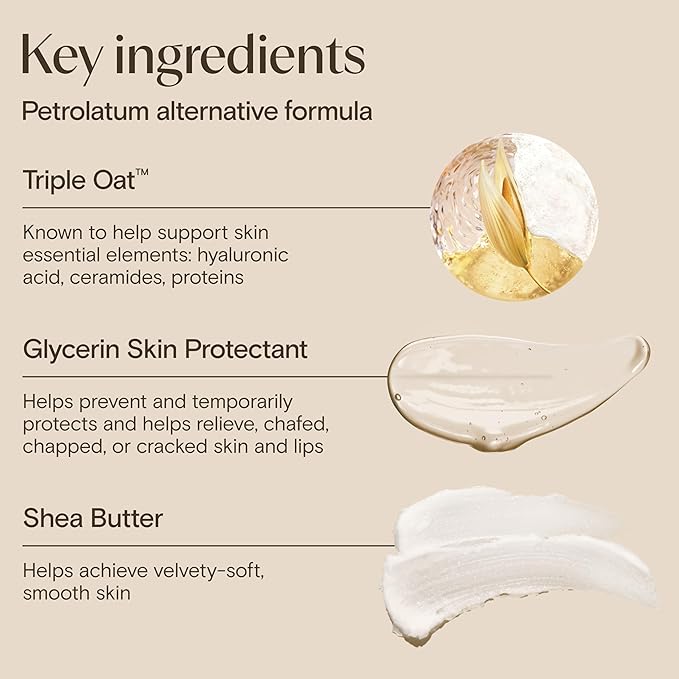 Aveeno Skin Relief Healing Ointment, for Extra Dry, Cracked & Sensitive Skin, 72-Hour Protectant with Triple Oat, Shea Butter & Glycerin, Fragrance-Free for Body, Face, Hands, Lips 7.2 oz