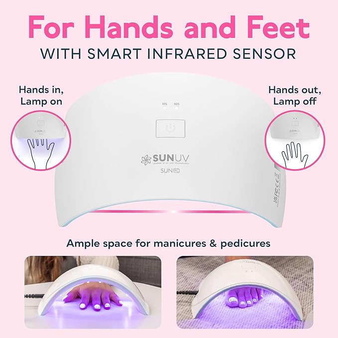 SUNUV UV LED Nail Lamp, UV Light for Gel Nail Polish Dryer SUN9C Blue