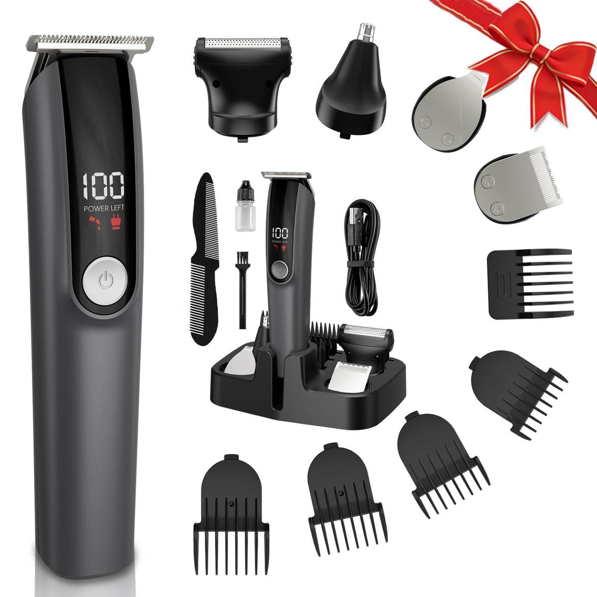 Beard Trimmer for Men 5 in 1 Electric Razor for Nose, Body, Face and Mustache Grooming Kit Cordless Hair Clipper Trimmer with Smart Charge Technology