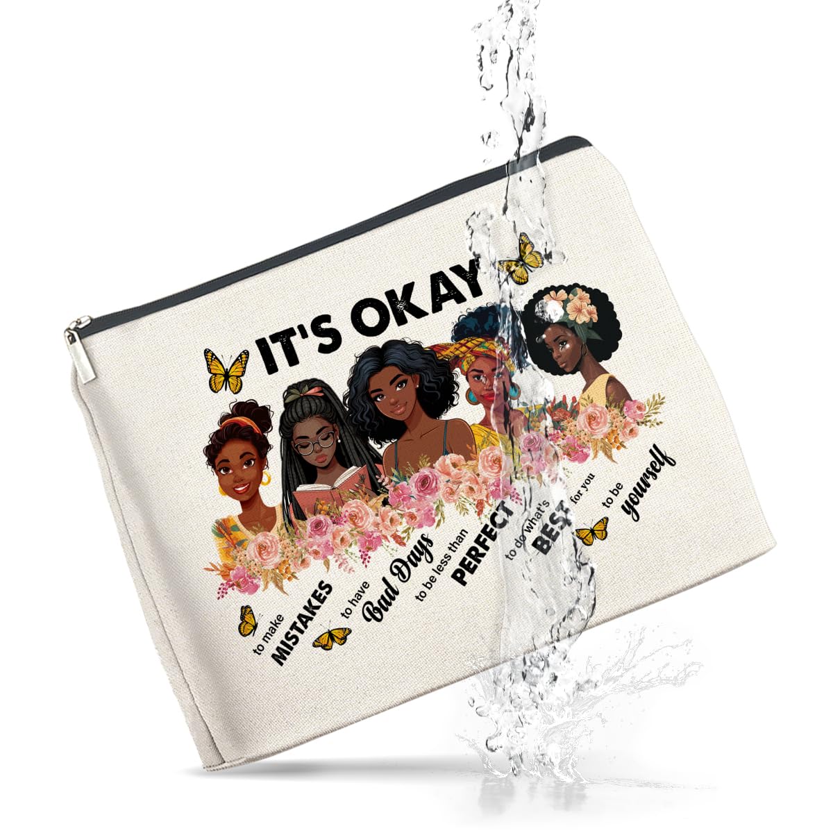 UPNEGE African American Gifts Inspirational Black Women Makeup Bag