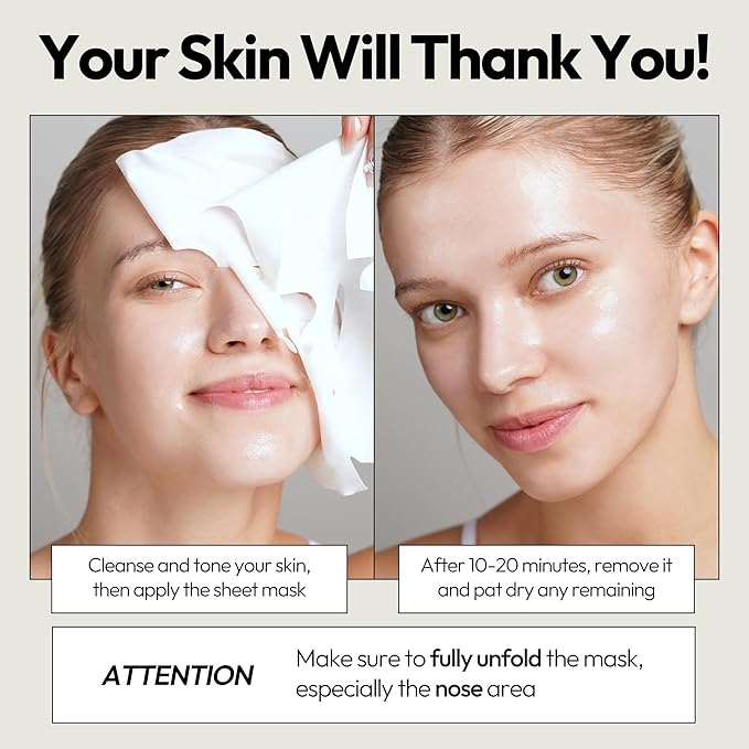 LAPCOS K Beauty Milk Sheet - Highly Moisturizing Face Mask (Pack of 5)