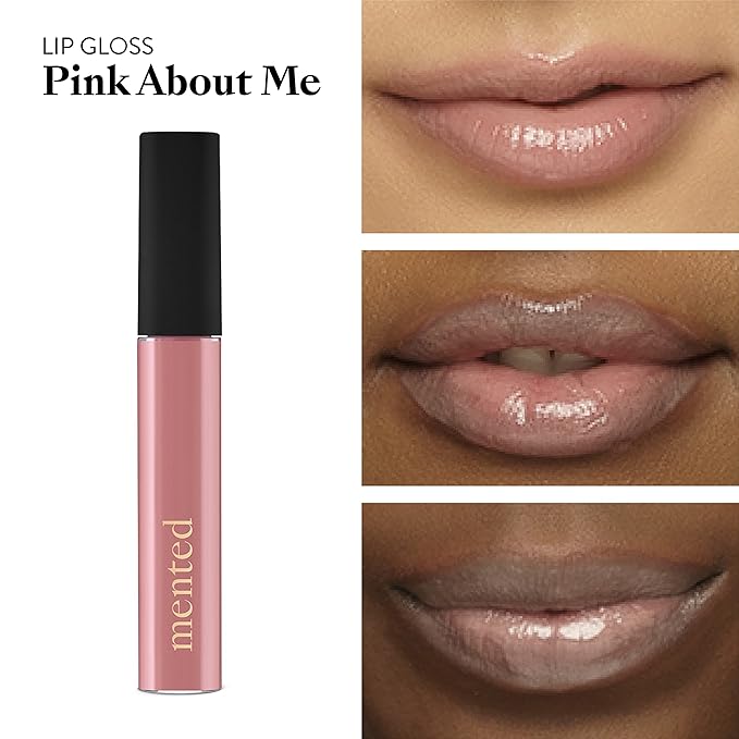 Mented Cosmetics Lip Gloss for Women Tinted Lip Balm Stain, Pink About Me