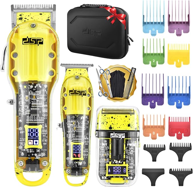 DSP 3-in-1 Hair Clipper Trimmer Shaver Kit, Cordless Rechargeable with Case