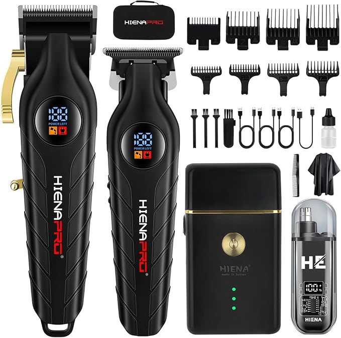 HIENA PRO Cordless Hair Clippers/Trimmers for Men, Barber Kit