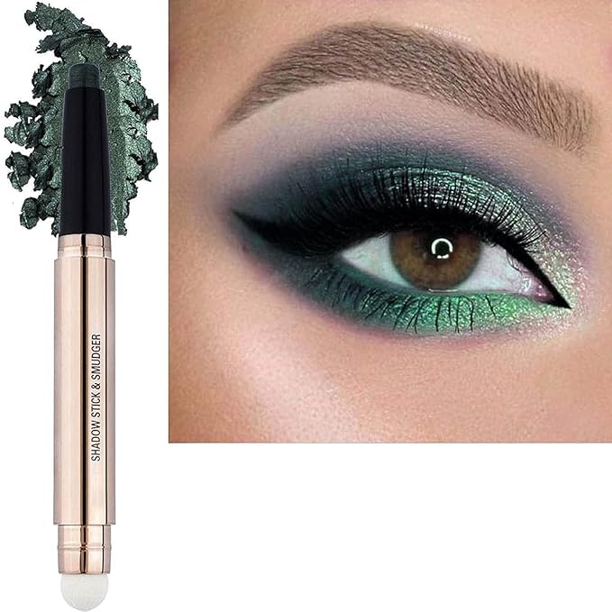 Metiplou Green Eyeshadow Stick Eye Makeup Cream Shimmer Smooth Glitter Dark Light Matte Single Crayon Primer Palette Eyeliner Eyeshadow Pencil Natural Waterproof Long Lasting