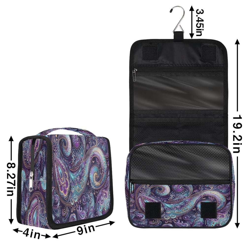 Paisley Travel Toiletry Bag Women Men Hanging Cosmetic Organizer Portable