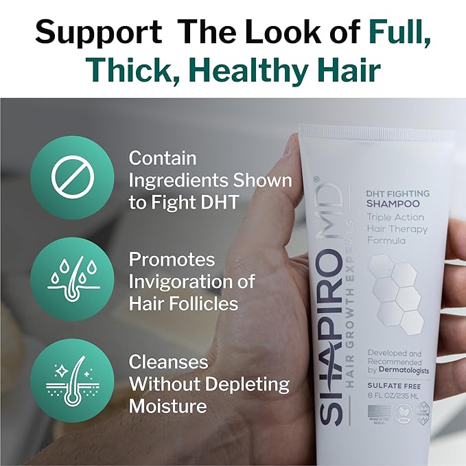 Shapiro MD Hair Growth Experts DHT Fighting Hair Loss Shampoo, 1 Month