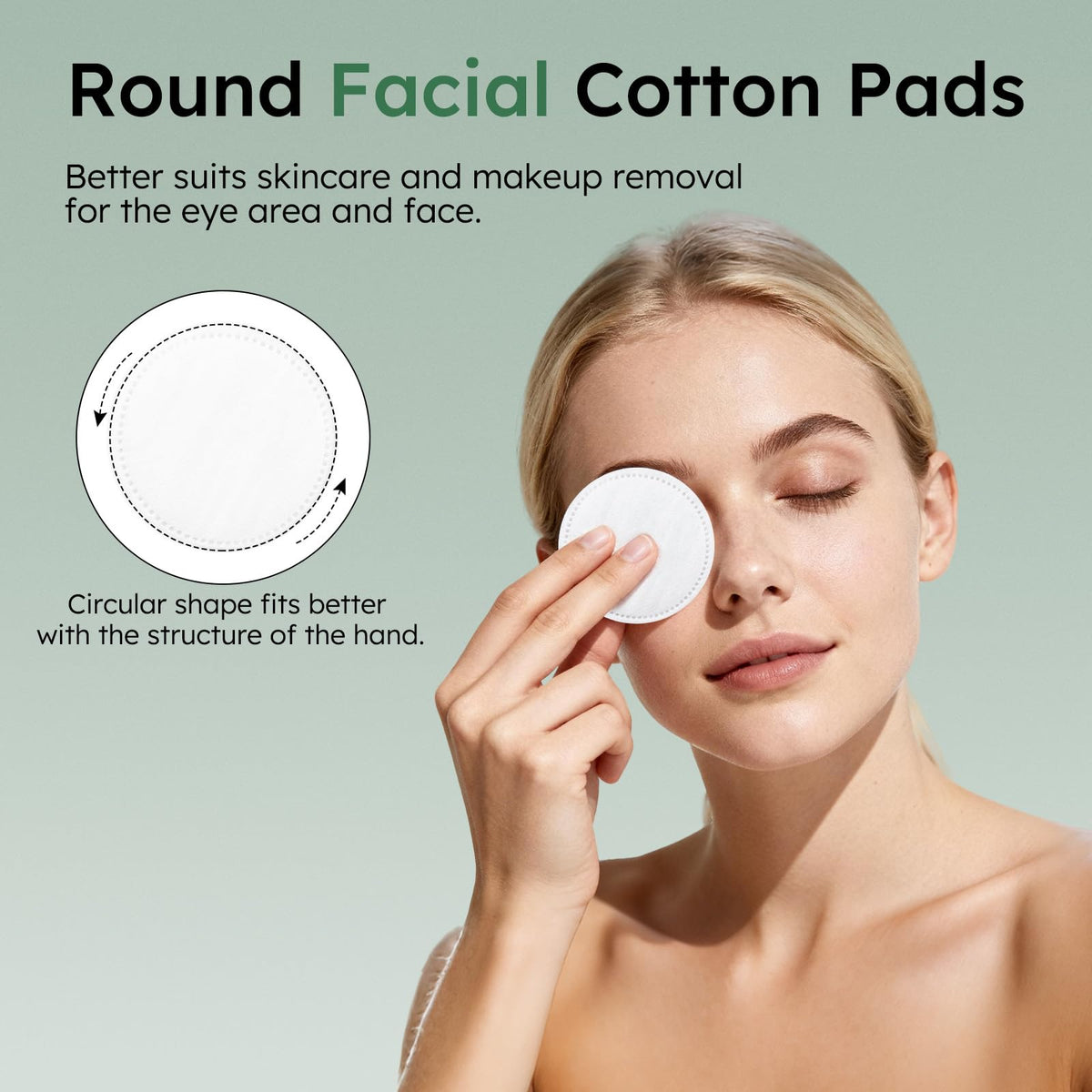 Individually Wrapped Cotton Rounds (2 Pcs/Set, 300 Sets, in Total 600 pcs)