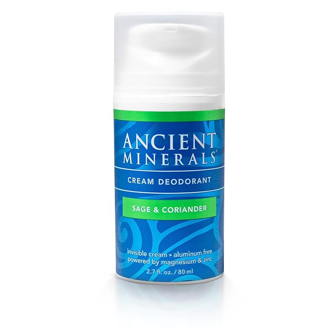 Ancient Minerals Deodorant Cream, Aluminum-Free, Sage & Coriander, 2oz