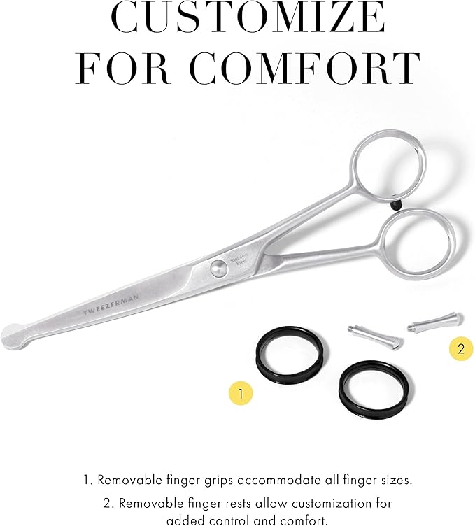 Tweezerman 7" Pet Grooming Shears-Safety Round Tips for Dogs & Cats