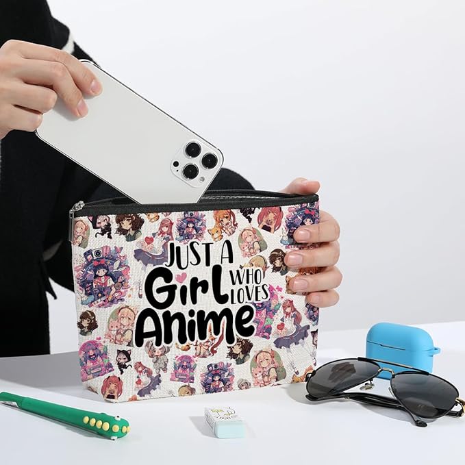 ZHAMEN Anime Merch Makeup Bag Anime Stuff Cosmetic Bags for Women