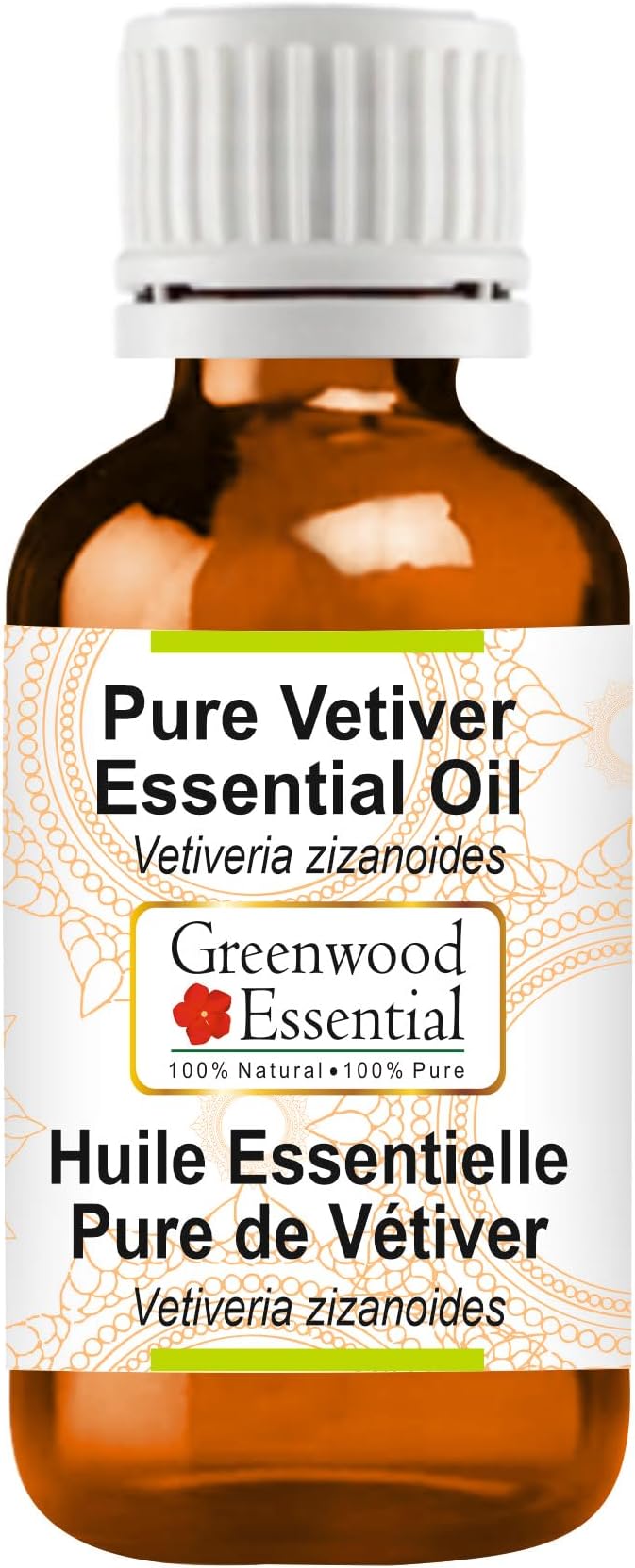 Greenwood Essential Pure Vetiver Essential Oil (Vetiveria zizanoides) Steam Distilled 10ml (0.33 oz)