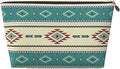 BEIANSHUO Native Indian Western Tribal Small Makeup Bag for Women - Leather Travel Cosmetic Bag Make Up Pouch Mini Travel Zipper Pouch - Makeup Organizer Bag