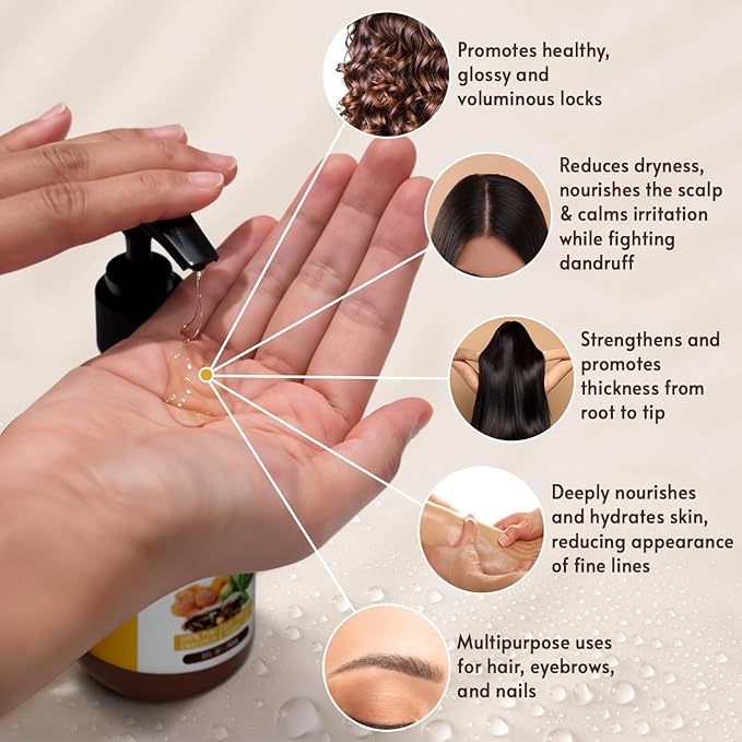 Organic Castor Oil with Frankincense Oil 8oz Glass Bottle For Face & Hair