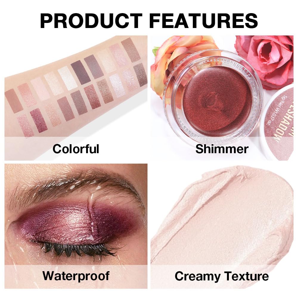 CAKAILA Single Cream Eye Shadow,Chocolate Nude Matte Natural Monochrome Eyeshadow Palette,Waterproof,Long Lasting Naturing-Looking,Vegan & Cruelty-Free,720