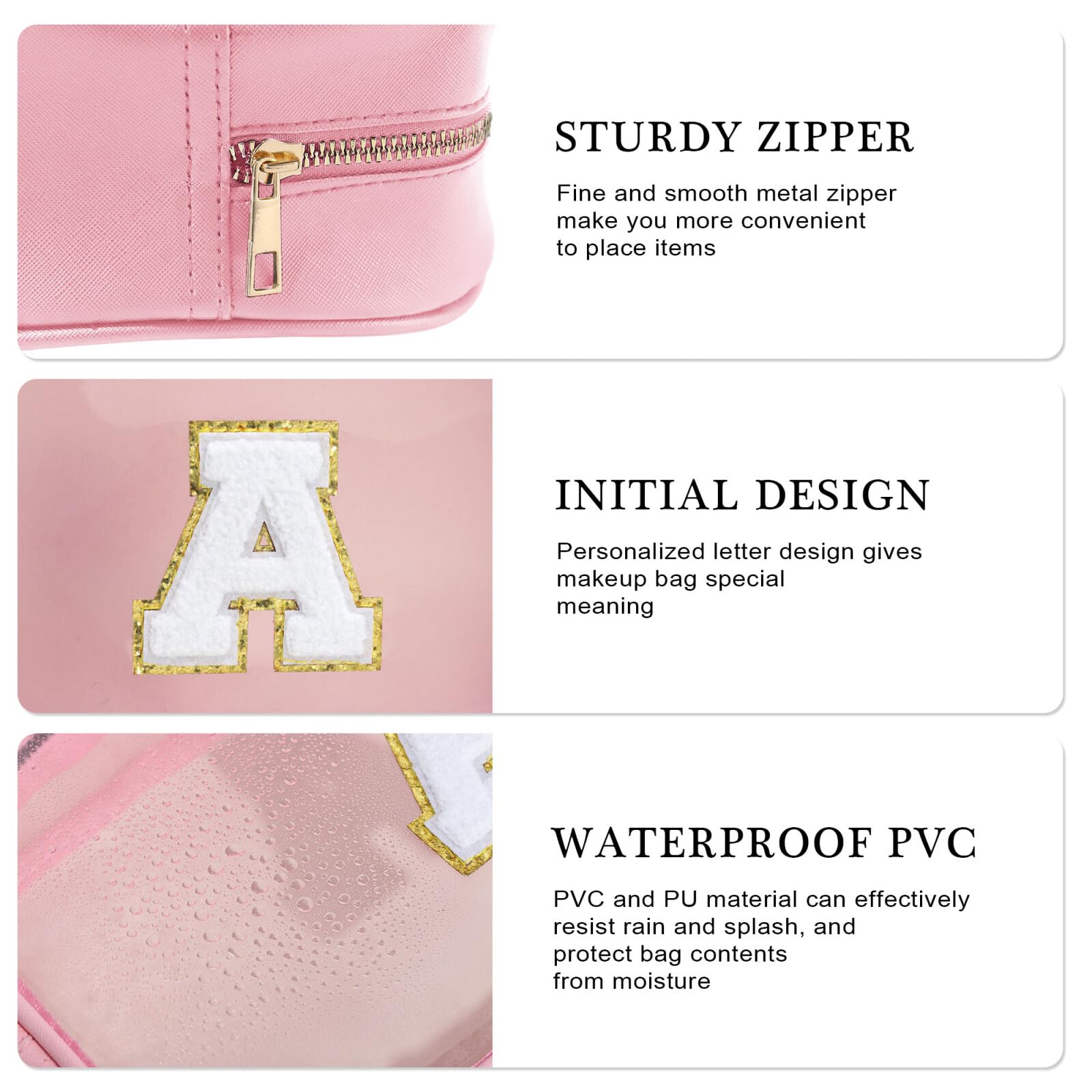 YOOLIFE Birthday Gifts for Kids Girls | Travel Toiletry Bag | Pink Clear Makeup Bag for Teen Girl Kids Cosmetic Bags Gift for 5 6 7 8 9 10 11 12 13 Year Old Girls Birthday Gifts for Girl Initial D