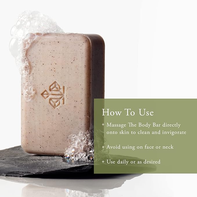 Caldera + Lab The Body Bar | Men's Exfoliating Soap, Organic, 7 Oz