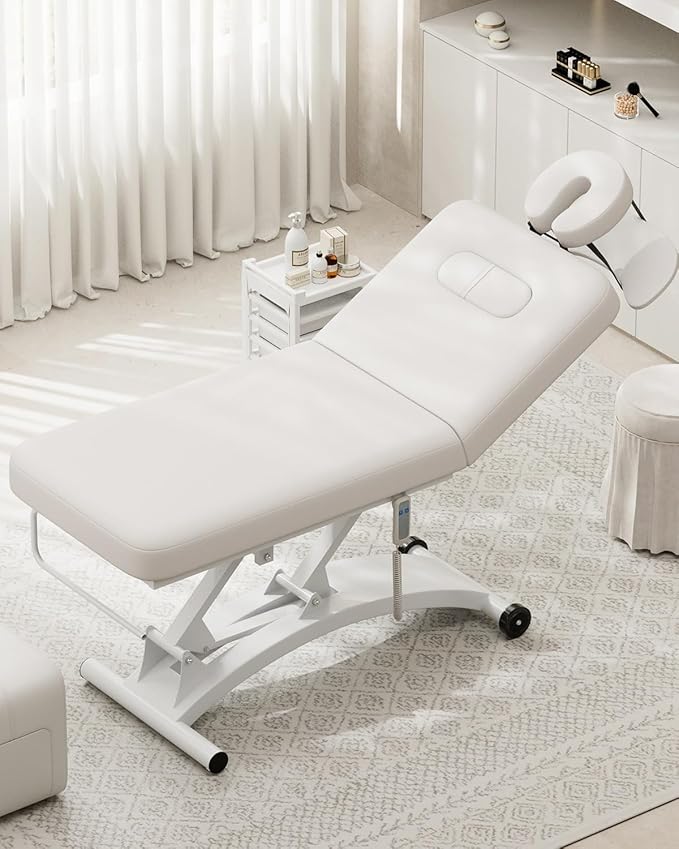Paddie 550lbs Hi-Lo Electric Massage Table Professional, White