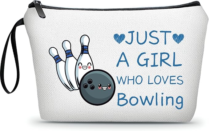 ARIOSEY Bowling Accessories for Women, Travel Makeup Bag with Keychain