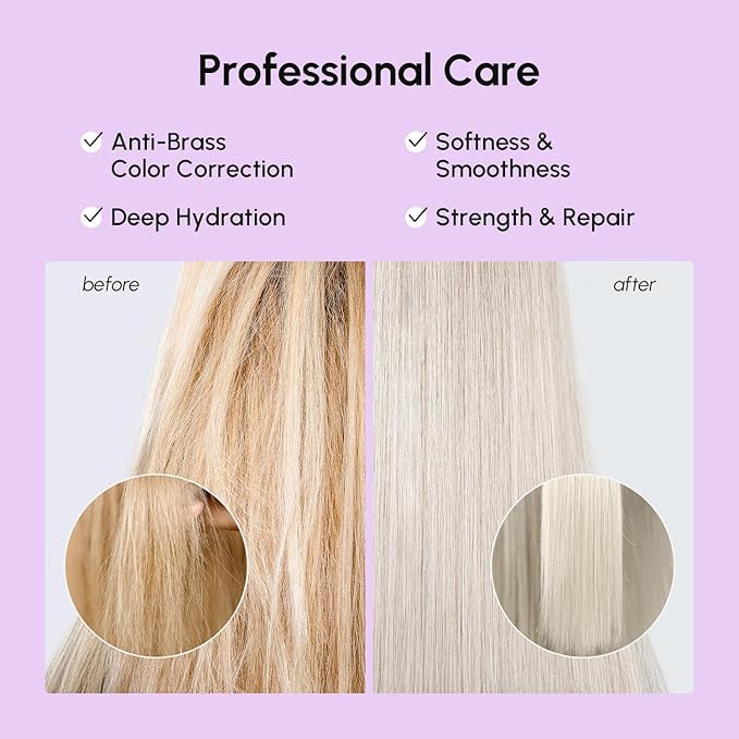 MAREE Deep Conditioning Hair Mask for Damaged Hair Treatment 2 Pack – Keratin Hair Care for Hydrating Growth Repair Moisturizing – Dry Curly Color Refreshing – 10 Fl Oz, Purple