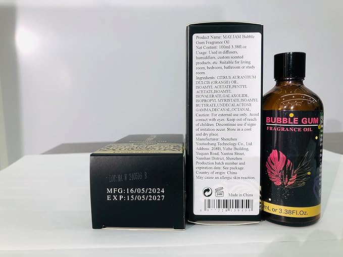 MAYJAM Bubble Gum Fragrance Oil for Diffusers for Home, 100ML/3.38FL.OZ