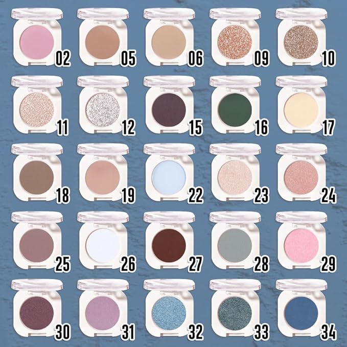 FeiCuiYun Single Matte Eye Shadow Palette Makeup, Blue Matte Eyeshadow for Women Halloween Birthday Party Wear, Monochrome Eye Shadow Makeup, Pigmented Waterproof Sombras Para Ojos, 34