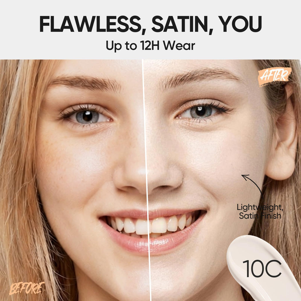 SKINTIFIC Full Coverage Cushion Foundation #10C Shell