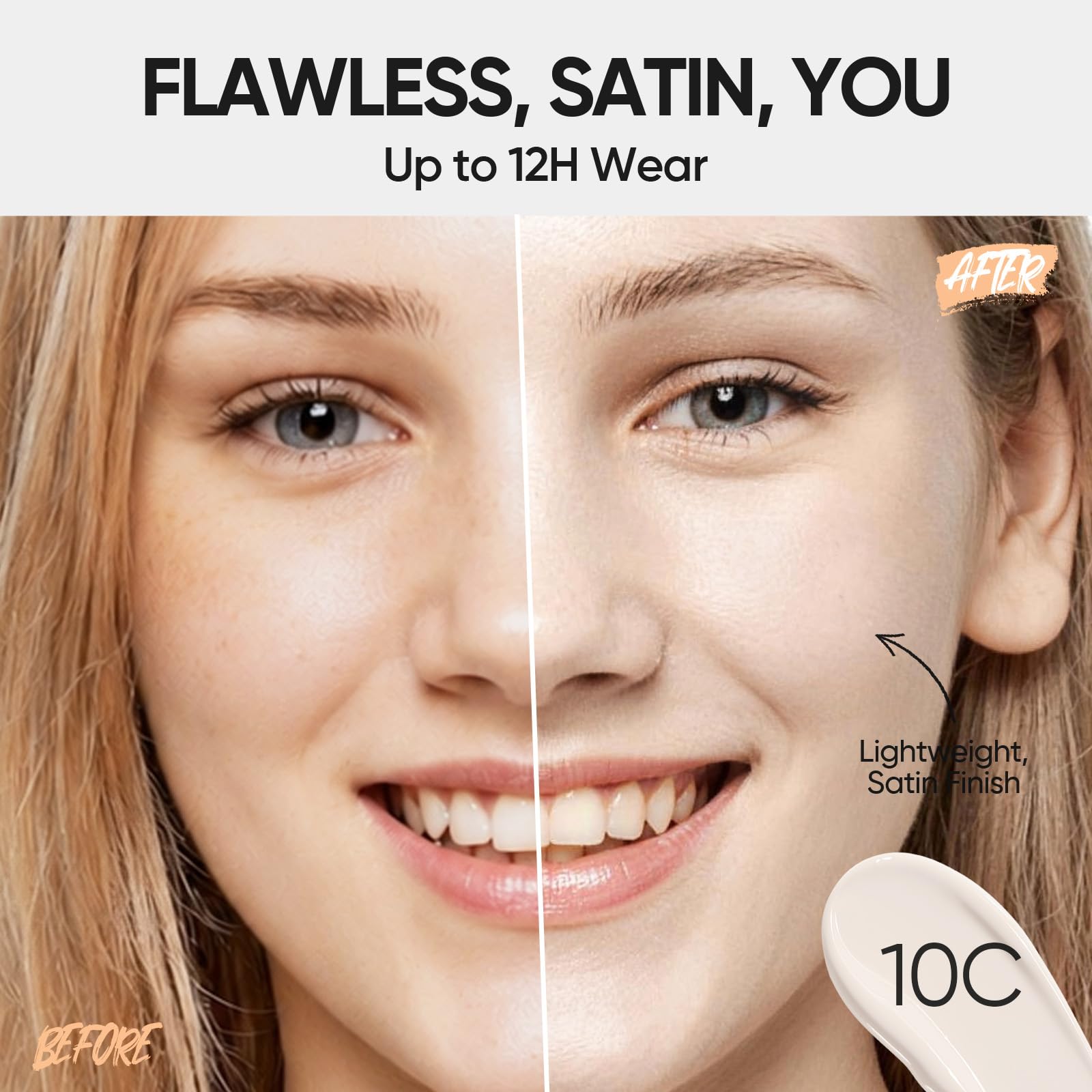 SKINTIFIC Full Coverage Cushion Foundation #10C Shell