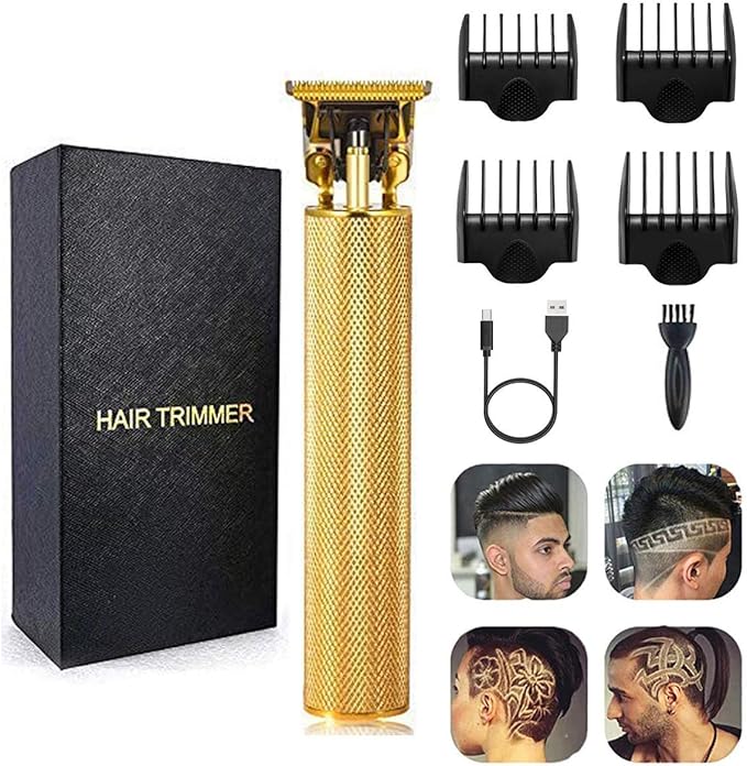 DEYOT Professional Hair Clippers for Men Electric Haircut Kit Hair Trimmer Grooming Waterproof Rechargeable Close Cutting T Blade Trimmer USB Rechargeable Clippers for Hair Cutting with Guide Combs